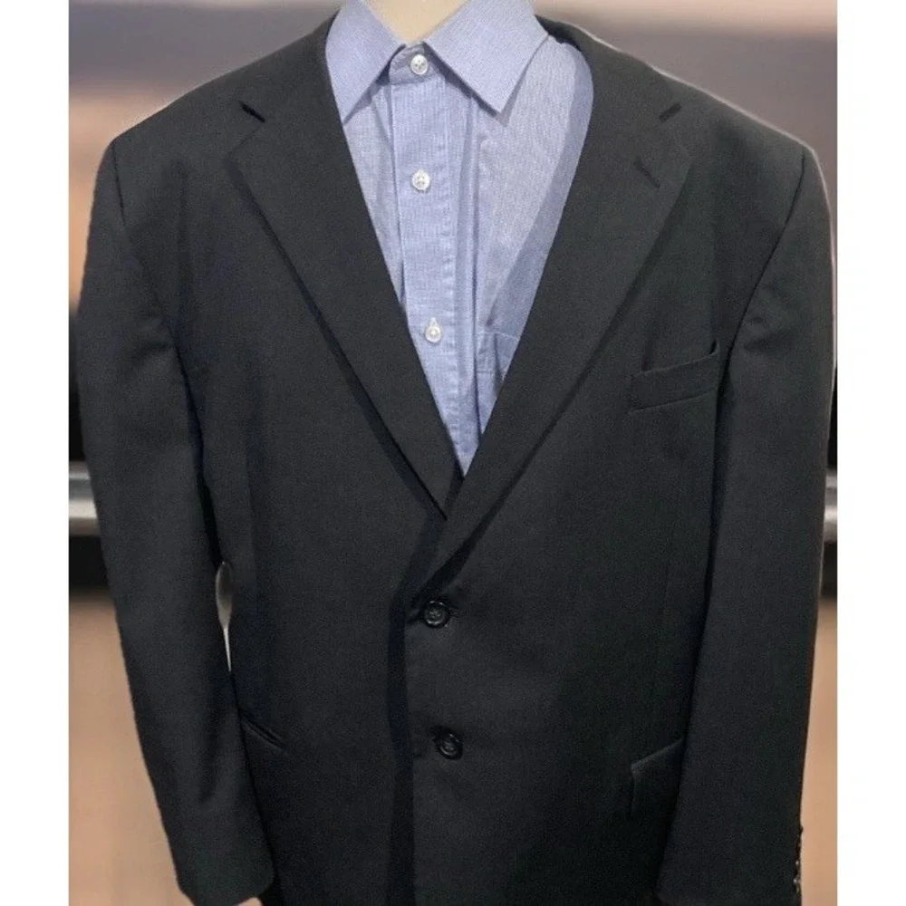 Pronto Uomo Platinum Executive Fit 50 Short Black Wool Sport Coat Blazer